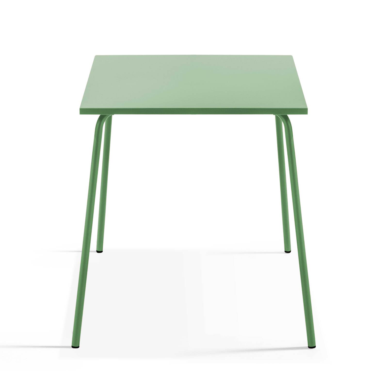 Table de jardin carrée et 2 chaises en acier thermolaqué Table de jardin carrée et 2 chaises en acier thermolaqué