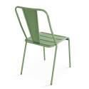 Table de jardin carrée et 2 chaises en acier thermolaqué