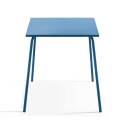 Ensemble table carrée (70x70 cm) et 2 chaises en métal