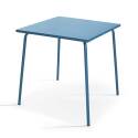 Ensemble table carrée (70x70 cm) et 2 chaises en métal
