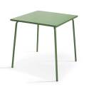 Ensemble table carrée (70x70 cm) + 4 chaises en métal