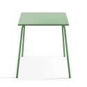 Ensemble table carrée (70x70 cm) + 4 chaises en métal