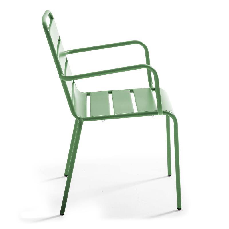 Ensemble table carrée (70x70 cm) + 4 chaises en métal (4/6)
