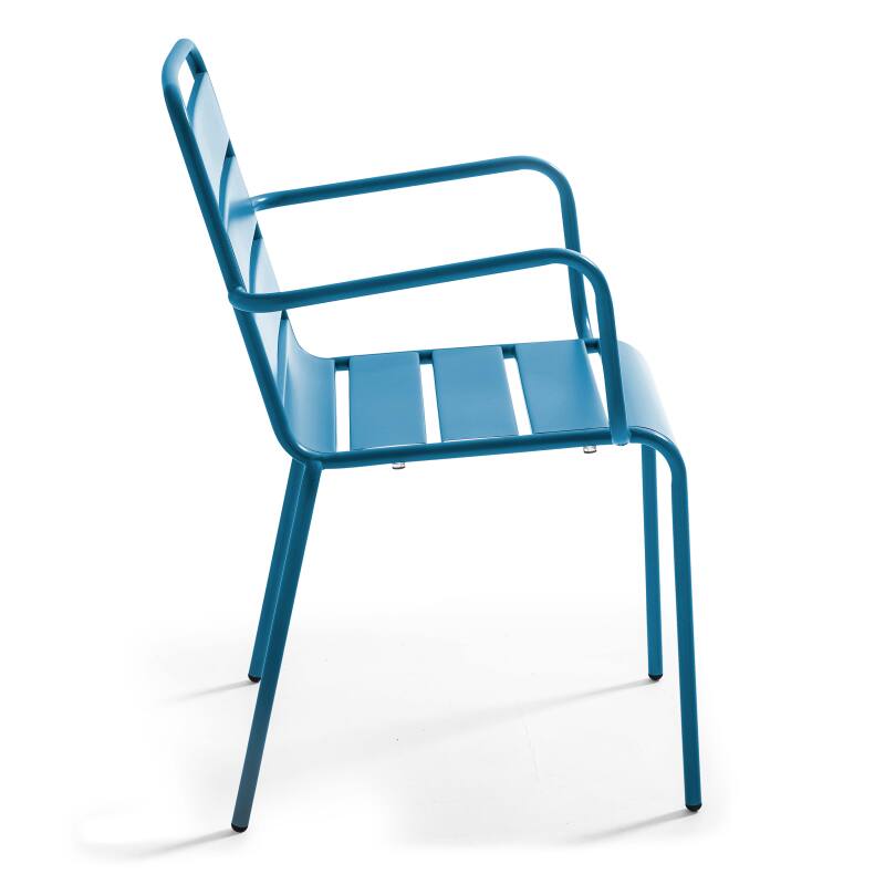 Ensemble table carrée (70x70 cm) + 4 chaises en métal