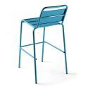 Table de bar (70 cm) + 4 chaises hautes en métal