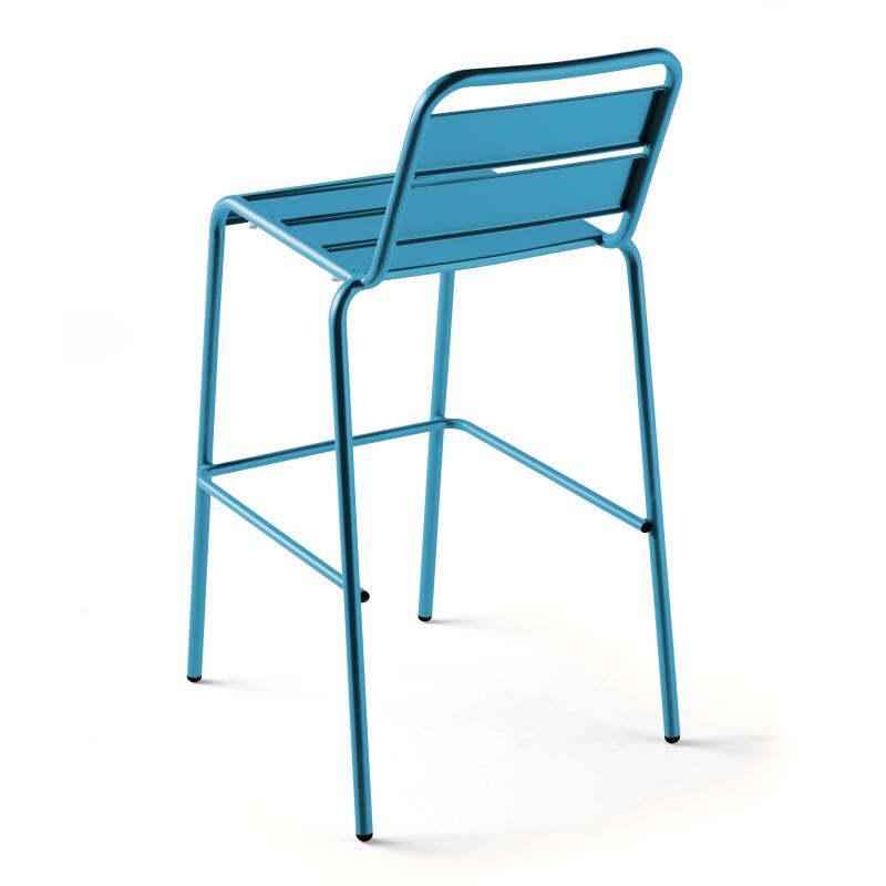 Table de bar (70 cm) + 4 chaises hautes en métal