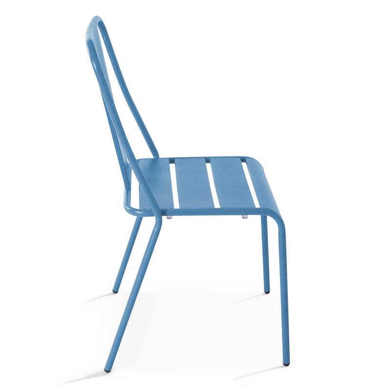 Ensemble table carrée inclinable 70 x 70 cm et 2 chaises en métal (6/7)