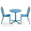 Ensemble table bistrot inclinable Ø70cm et 2 chaises en métal