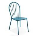 Ensemble table bistrot inclinable Ø70cm et 2 chaises en métal