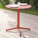 Ensemble table ronde avec plateau inclinable (⌀70 cm) + 2 chaises en métal