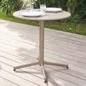Ensemble table ronde avec plateau inclinable (⌀70cm) et 2 fauteuils en métal