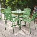 Ensemble de terrasse inclinable (Ø70 x 72 cm) + 4 chaises en métal