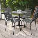 Ensemble de terrasse inclinable (Ø70 x 72 cm) + 4 chaises en métal