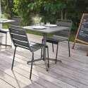 Ensemble table carrée avec plateau inclinable et 2 chaises en métal