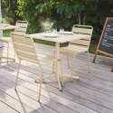 Ensemble table carrée avec plateau inclinable et 2 chaises en métal