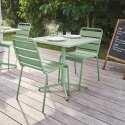 Ensemble table carrée avec plateau inclinable et 2 chaises en métal