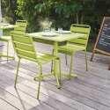 Ensemble table carrée avec plateau inclinable et 2 chaises en métal