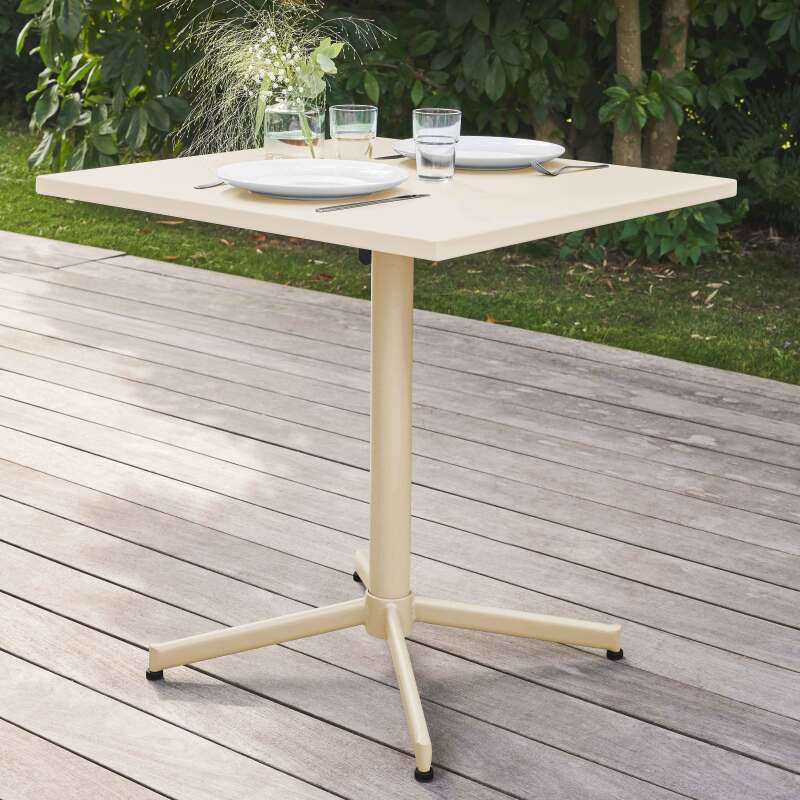 Ensemble table carrée avec plateau inclinable et 2 chaises en métal
