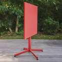 Table carrée en métal (70 cm) avec plateau rabattable - 4 places