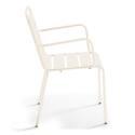 Ensemble table carrée avec plateau inclinable et 2 fauteuils en métal