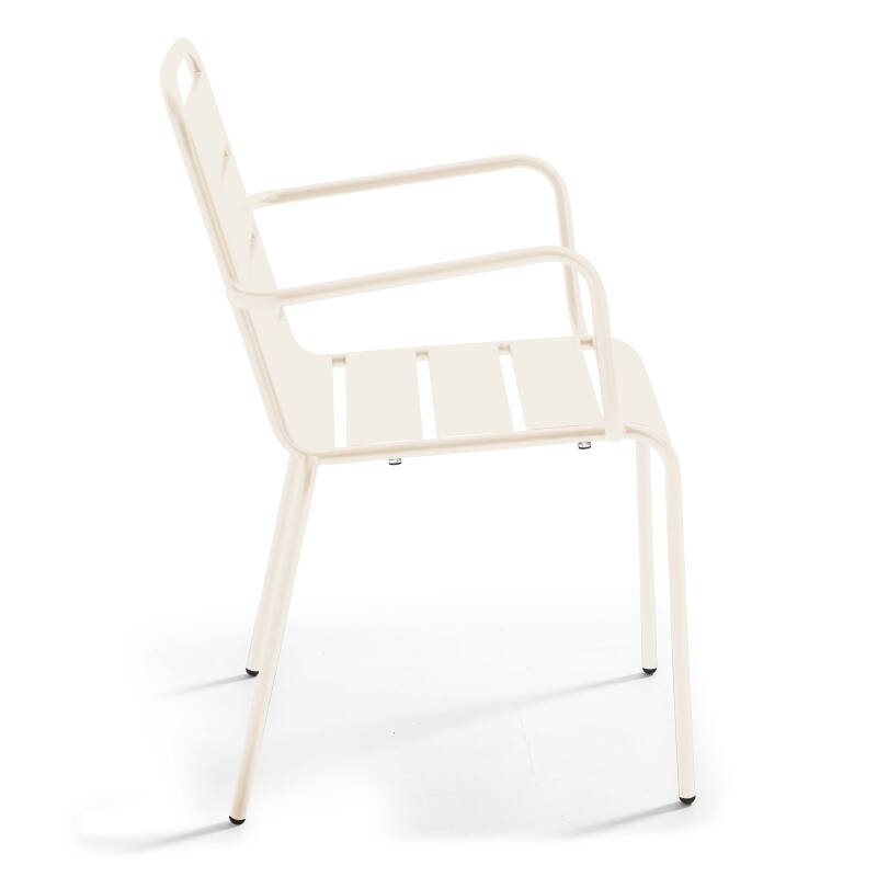 Ensemble table carrée avec plateau inclinable et 2 fauteuils en métal