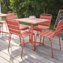 Ensemble de terrasse inclinable (70 x 70 x 72 cm) + 4 chaises en métal