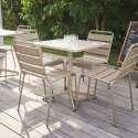 Ensemble de terrasse inclinable (70 x 70 x 72 cm) + 4 chaises en métal