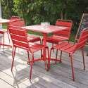 Ensemble de terrasse inclinable (70 x 70 x 72 cm) + 4 chaises en métal