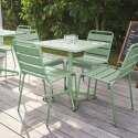 Ensemble de terrasse inclinable (70 x 70 x 72 cm) + 4 chaises en métal