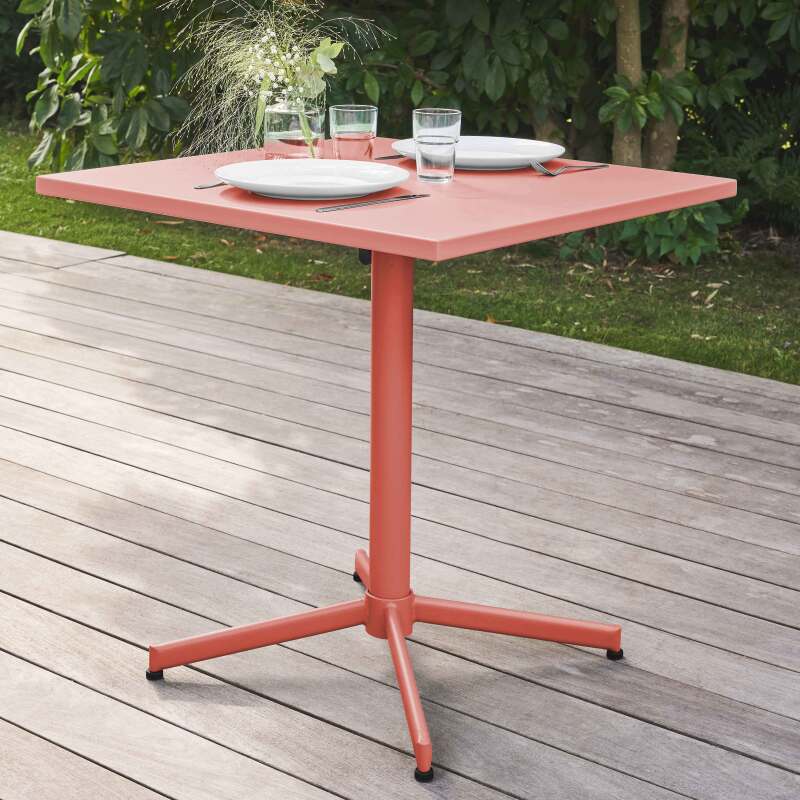 Ensemble de terrasse inclinable (70 x 70 x 72 cm) + 4 chaises en métal (2/6)