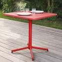Ensemble de terrasse inclinable (70 x 70 x 72 cm) + 4 chaises en métal
