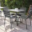 Ensemble de terrasse inclinable (70 x 70 x 72 cm) + 4 chaises en métal