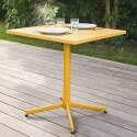 Ensemble table carrée avec plateau inclinable (70x70 cm) + 4 fauteuils en métal