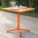 Ensemble table carrée avec plateau inclinable (70x70 cm) + 4 fauteuils en métal