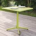 Ensemble table carrée avec plateau inclinable (70x70 cm) + 4 fauteuils en métal