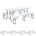 Table et bancs pliants 8 places - Lot de 5