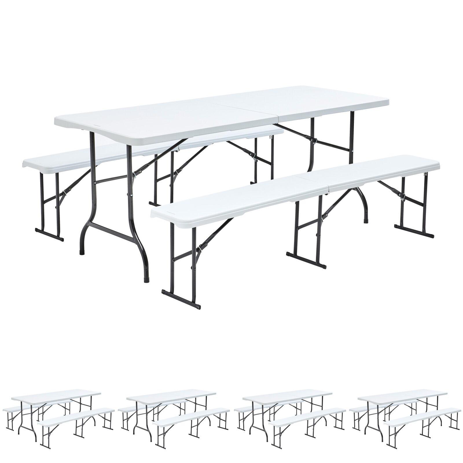 Table et bancs pliants 8 places - Lot de 5