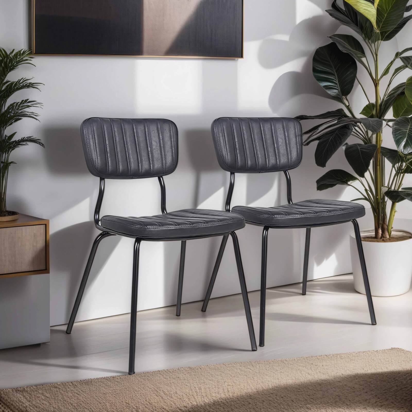 Lot de 2 chaises en textile enduit et bois FSC®