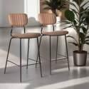 Lot de 2 chaises hautes en textile enduit et bois FSC®