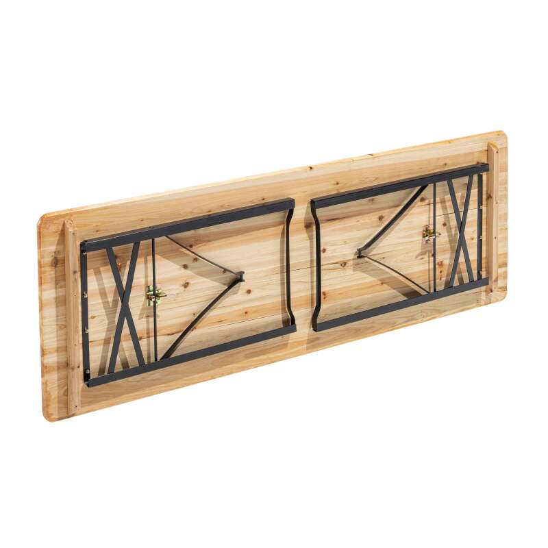 Set de table et bancs pliants en bois 8 places