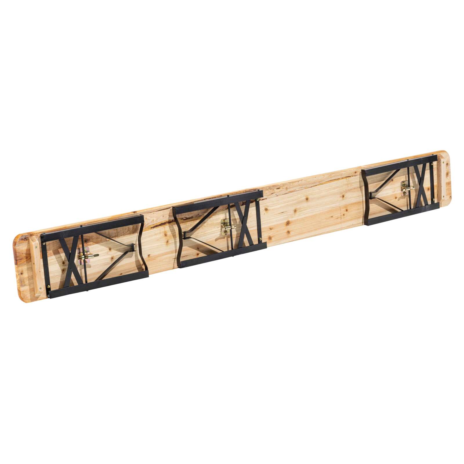 Table et 2 bancs pliants bois 10 places 220 cm