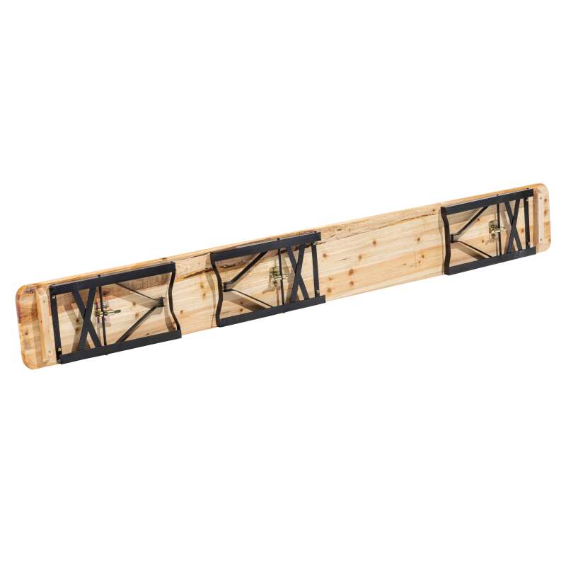 Table et 2 bancs pliants bois 10 places 220 cm