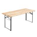 Table brasserie et 2 bancs pliants bois 8 places 177 cm