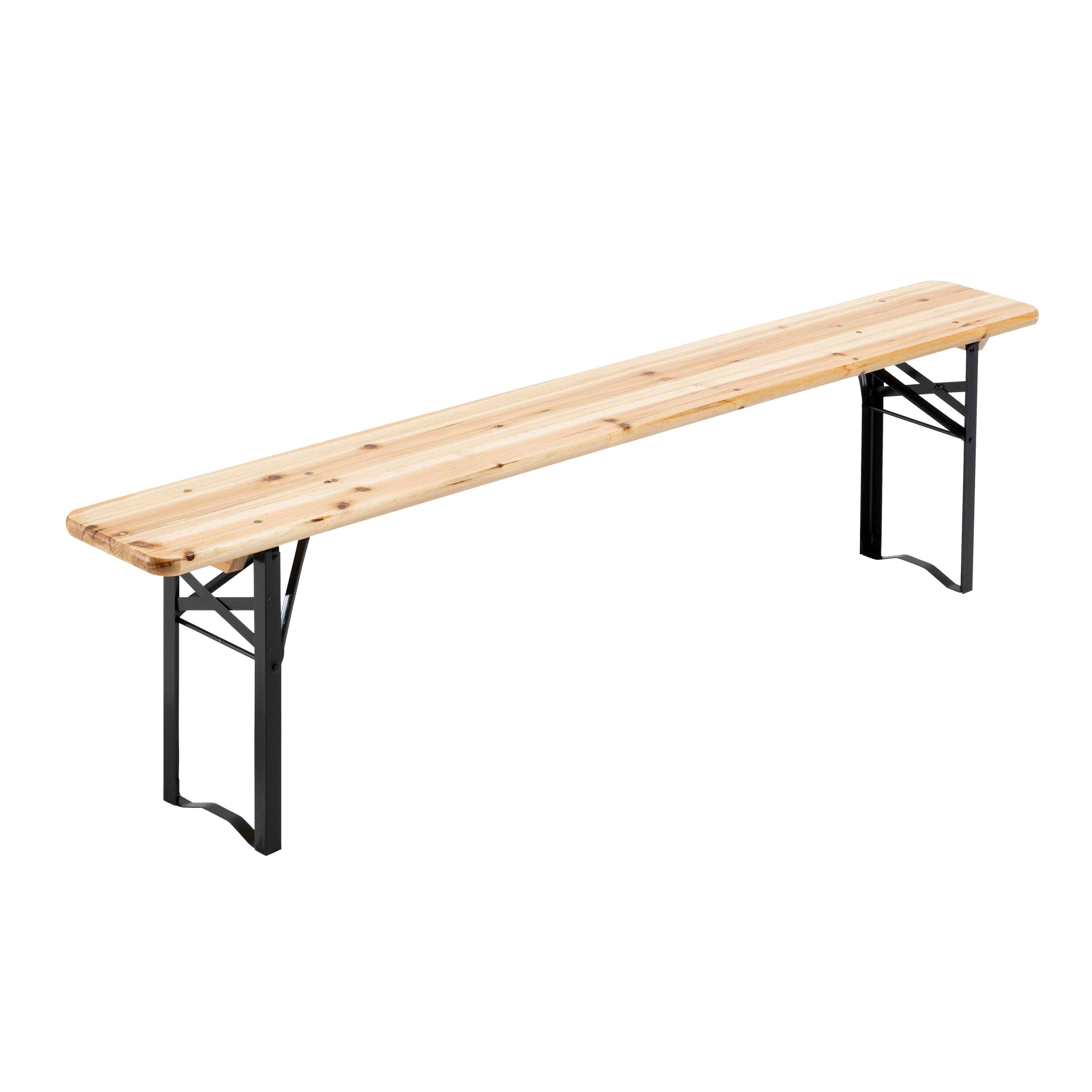 Table de jardin Bistro pliante 60 x 180 cm+ 2 bancs pliants 25 x 180 cm