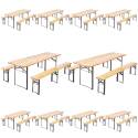 Set brasserie tables et bancs 220 cm - lot de 10