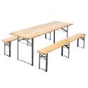 Set brasserie tables et bancs 220 cm - lot de 10