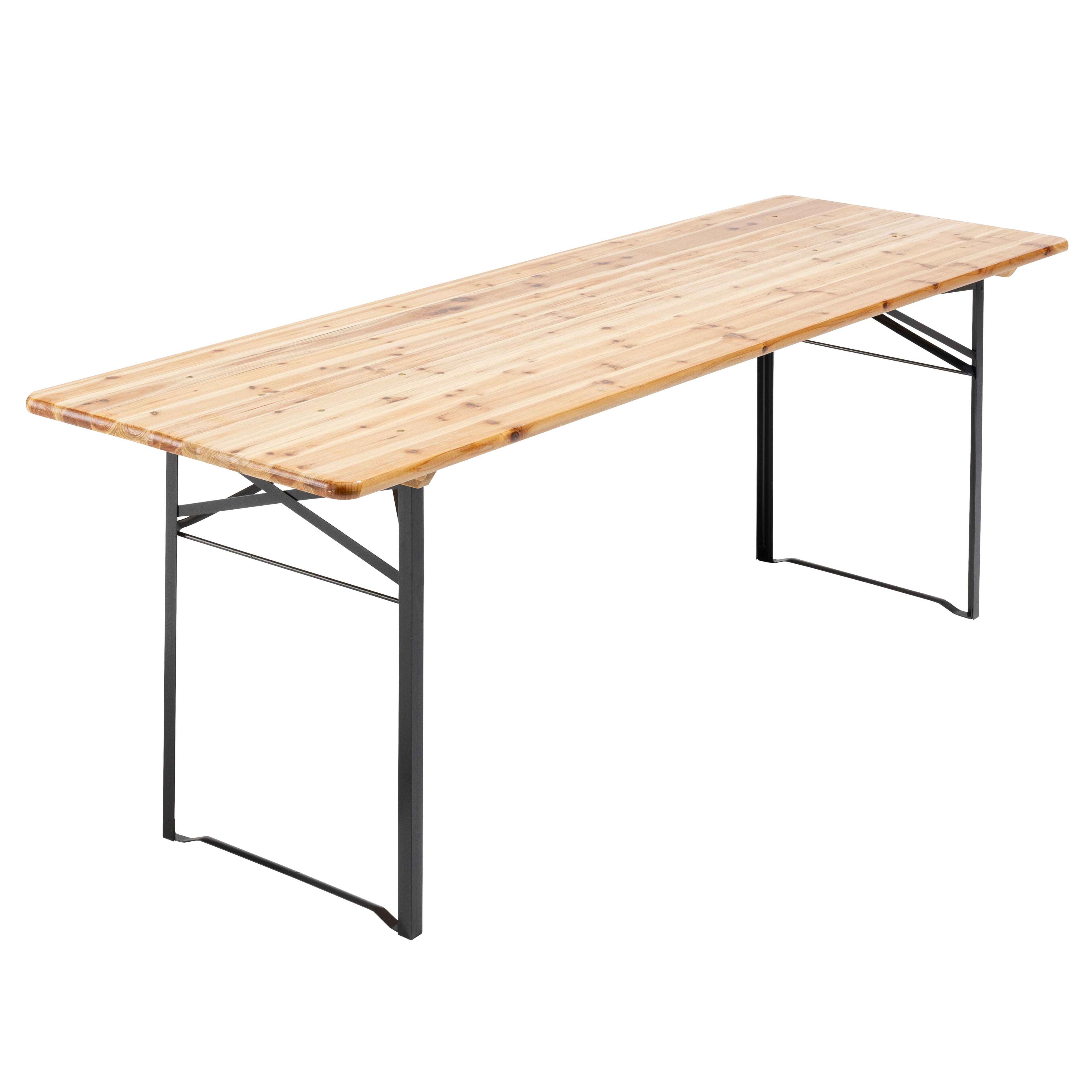 Table pliante brasserie rectangle 220 cm X 70 cm + 2 bancs 220 cm