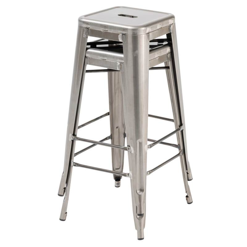Lot de 4 tabourets en métal mat