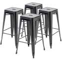 Lot de 4 tabourets en métal mat