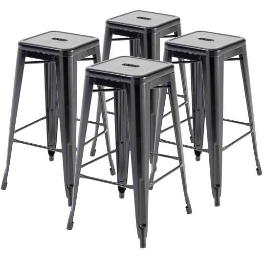 Lot de 4 tabourets métal mat revêtement finition époxy | Mobeventpro